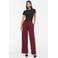VILA wide leg gebreide casual broek - donkerrood