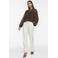 VILA relaxed fit top met ruches - bruin