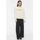 VILA loose fit gebreide sweater met tekstprint - ecru