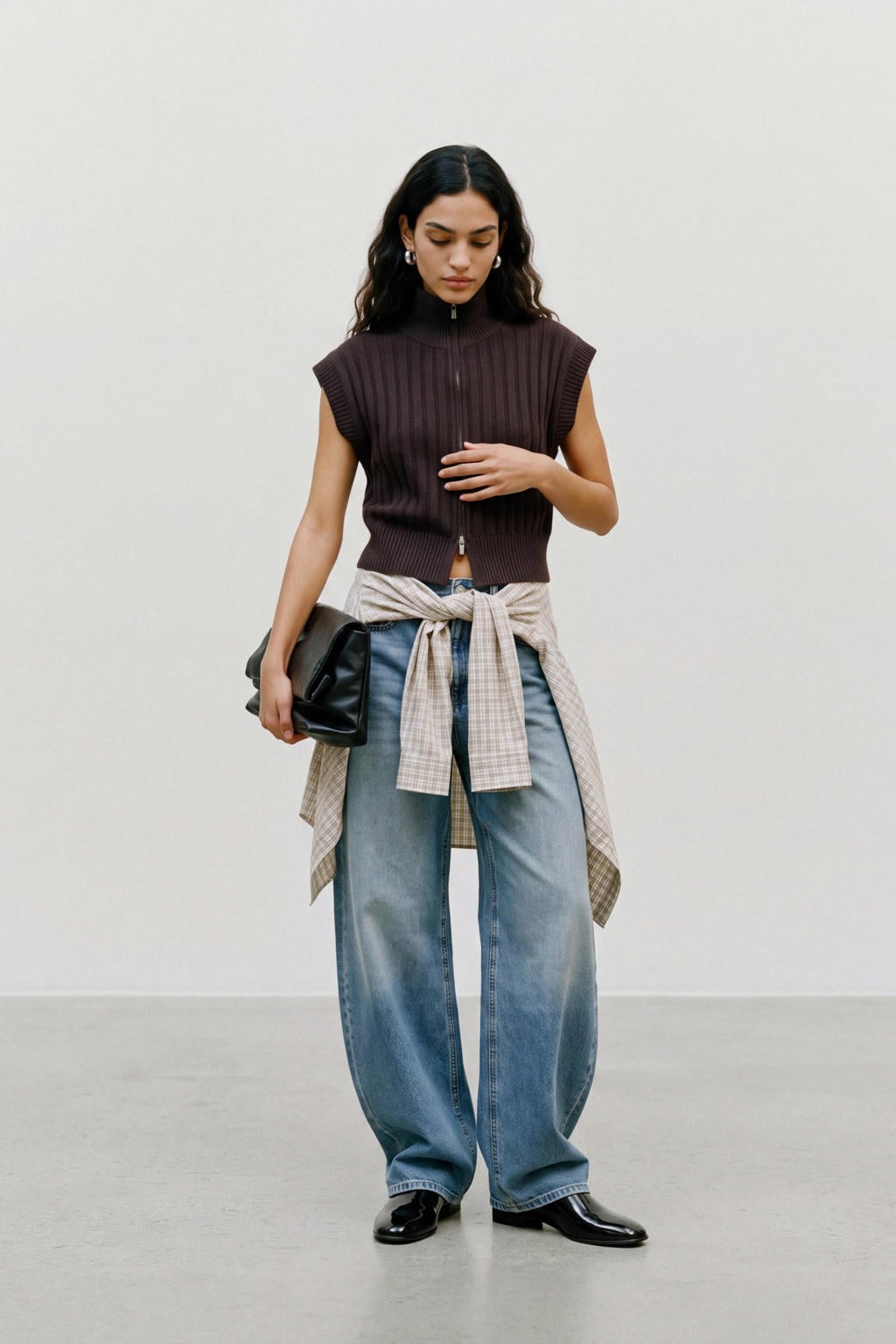 VERO MODA x Wehkamp gebreid vest met wol - bruin