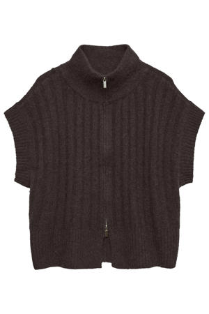 gebreid vest met wol - bruin