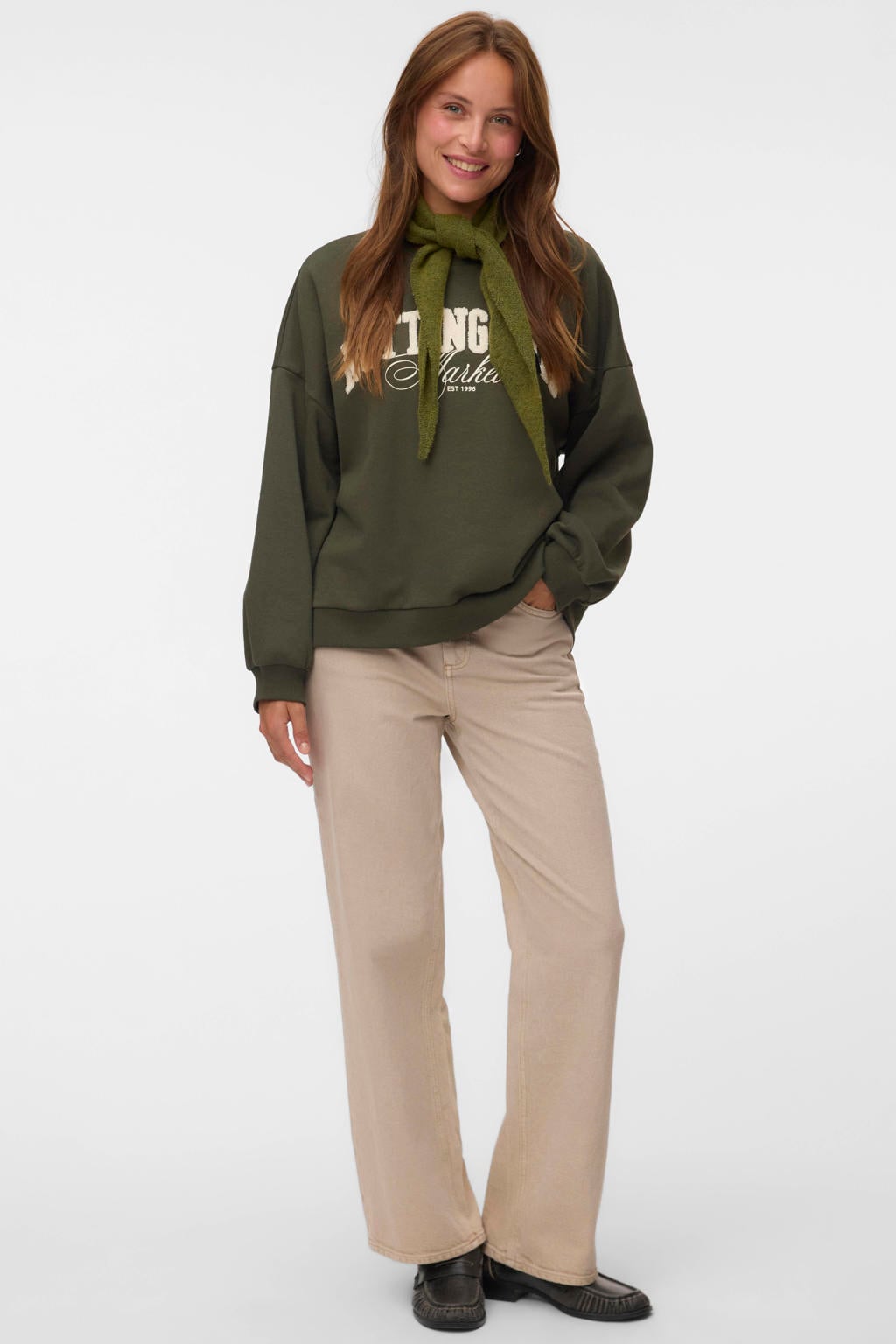VERO MODA VMTESSA high waist wide leg jeans - beige