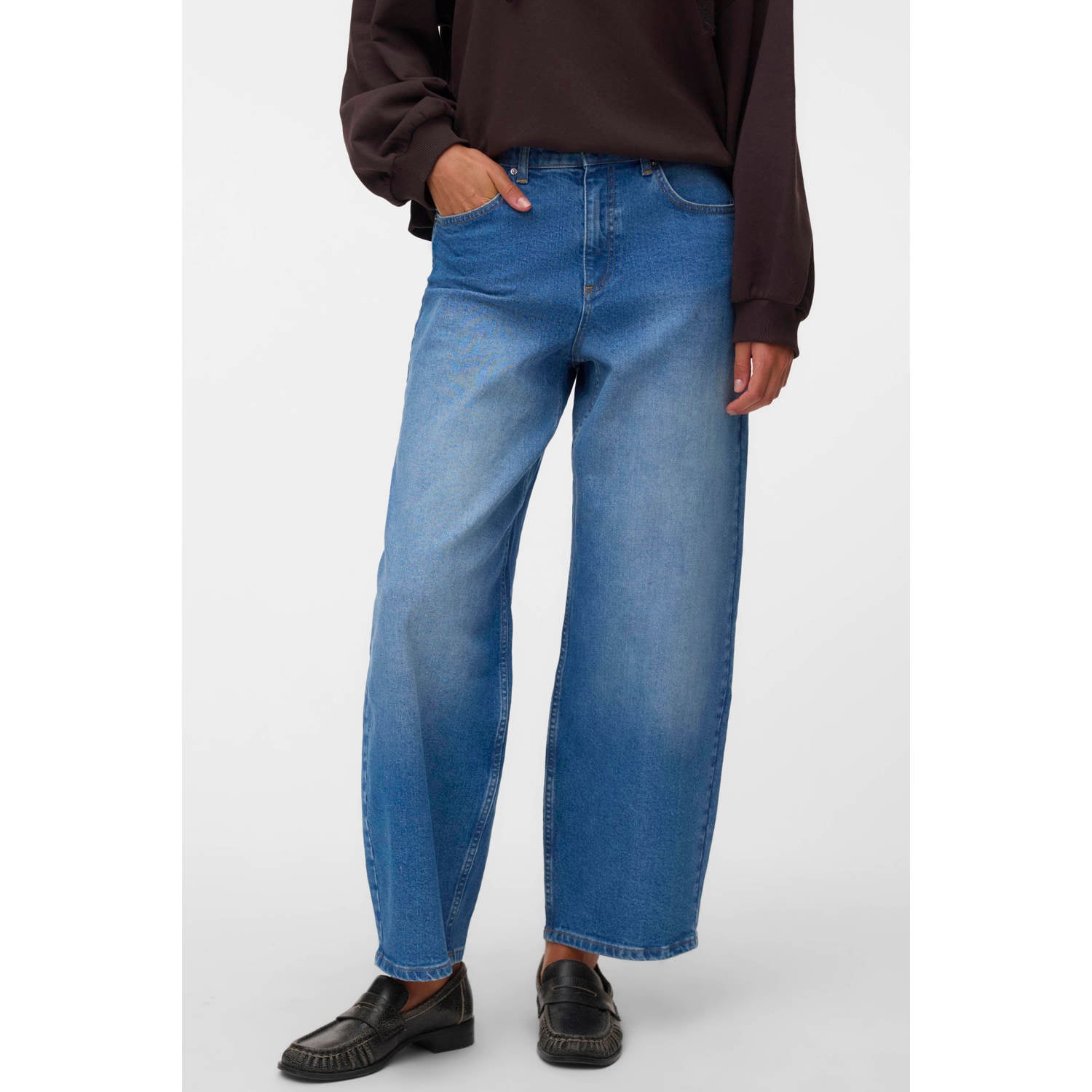 VERO MODA Vmelif Hw Barrel Jeans Exp jeans mediumblauw