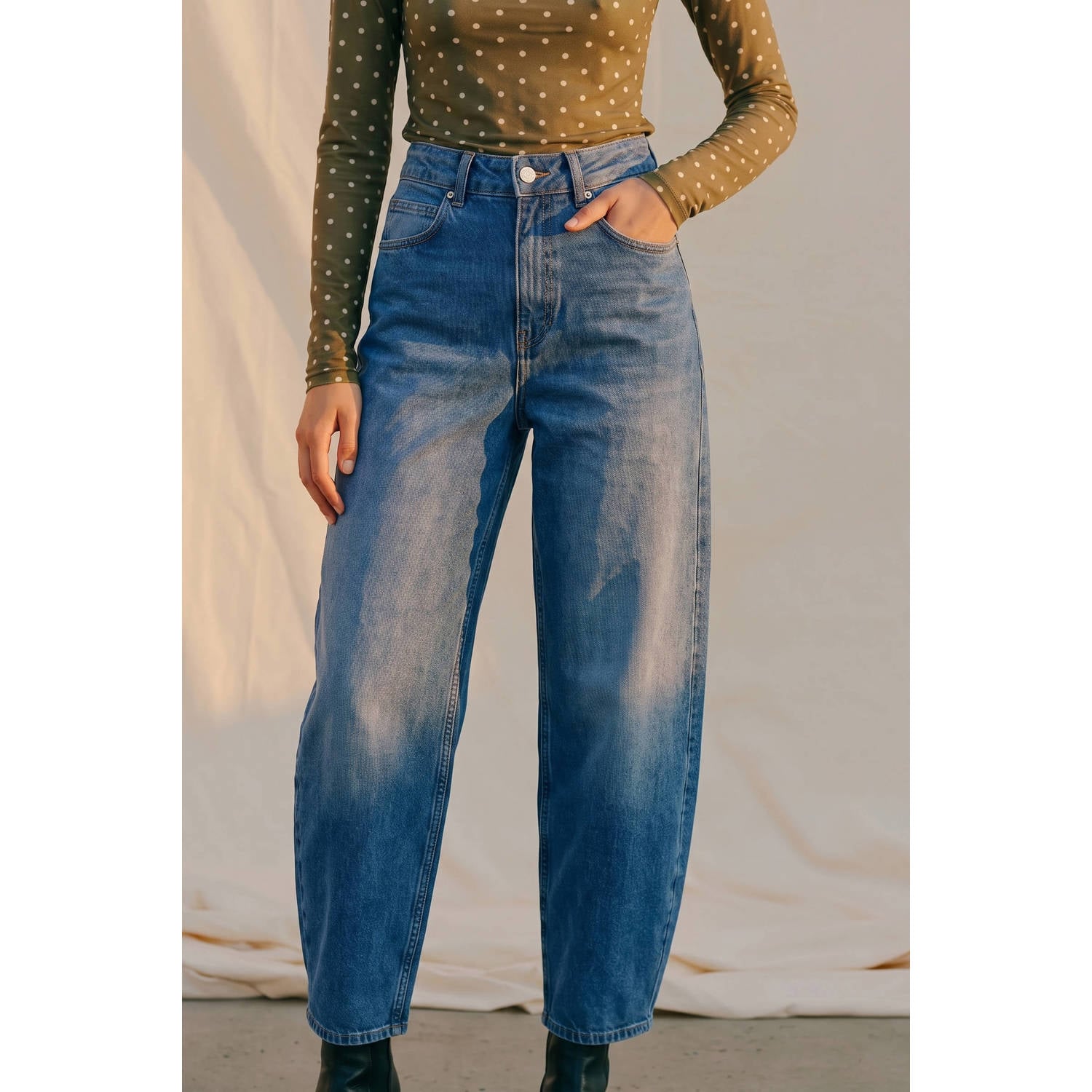 VERO MODA Vmelif Hw Barrel Jeans Exp jeans mediumblauw