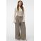 VERO MODA wide leg casual broek met plooien - taupe
