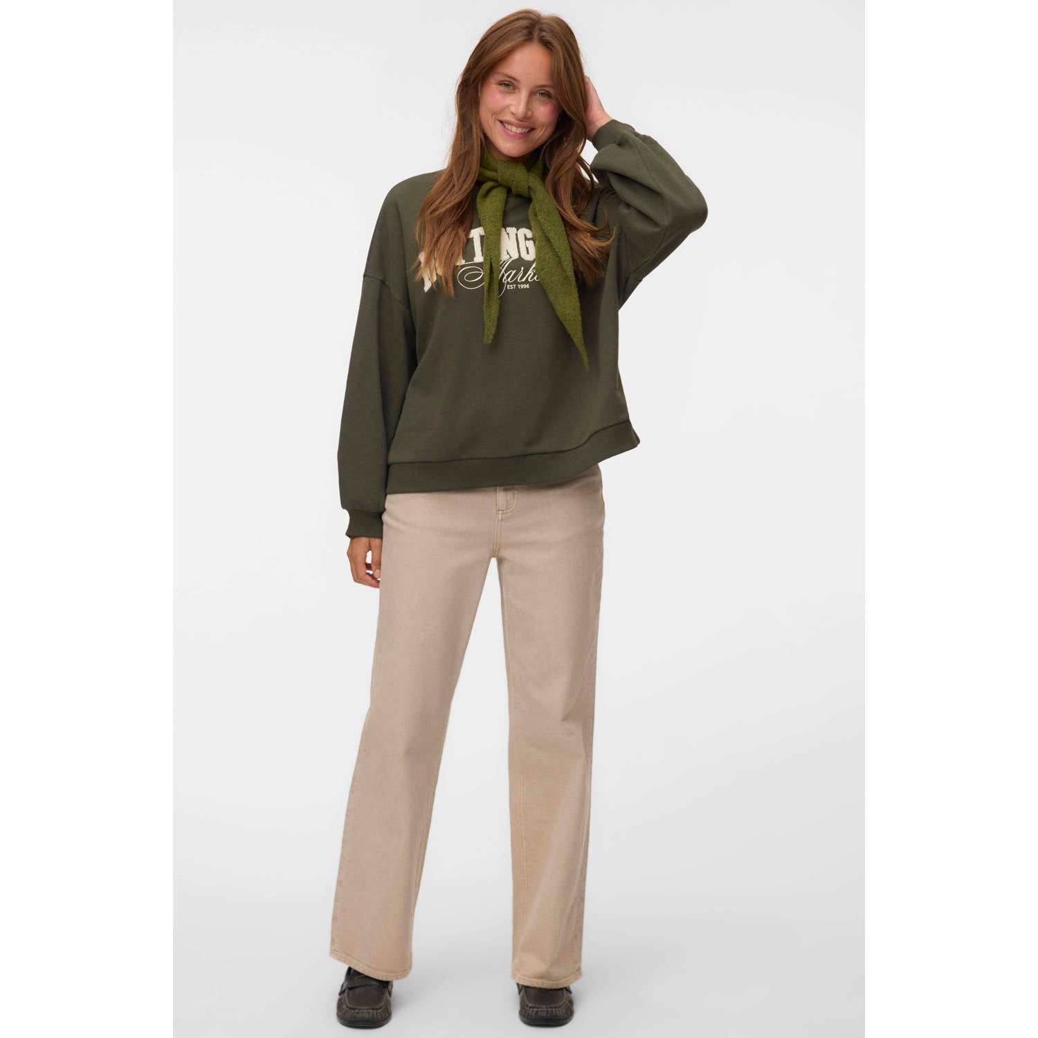 VERO MODA sweater met print groen