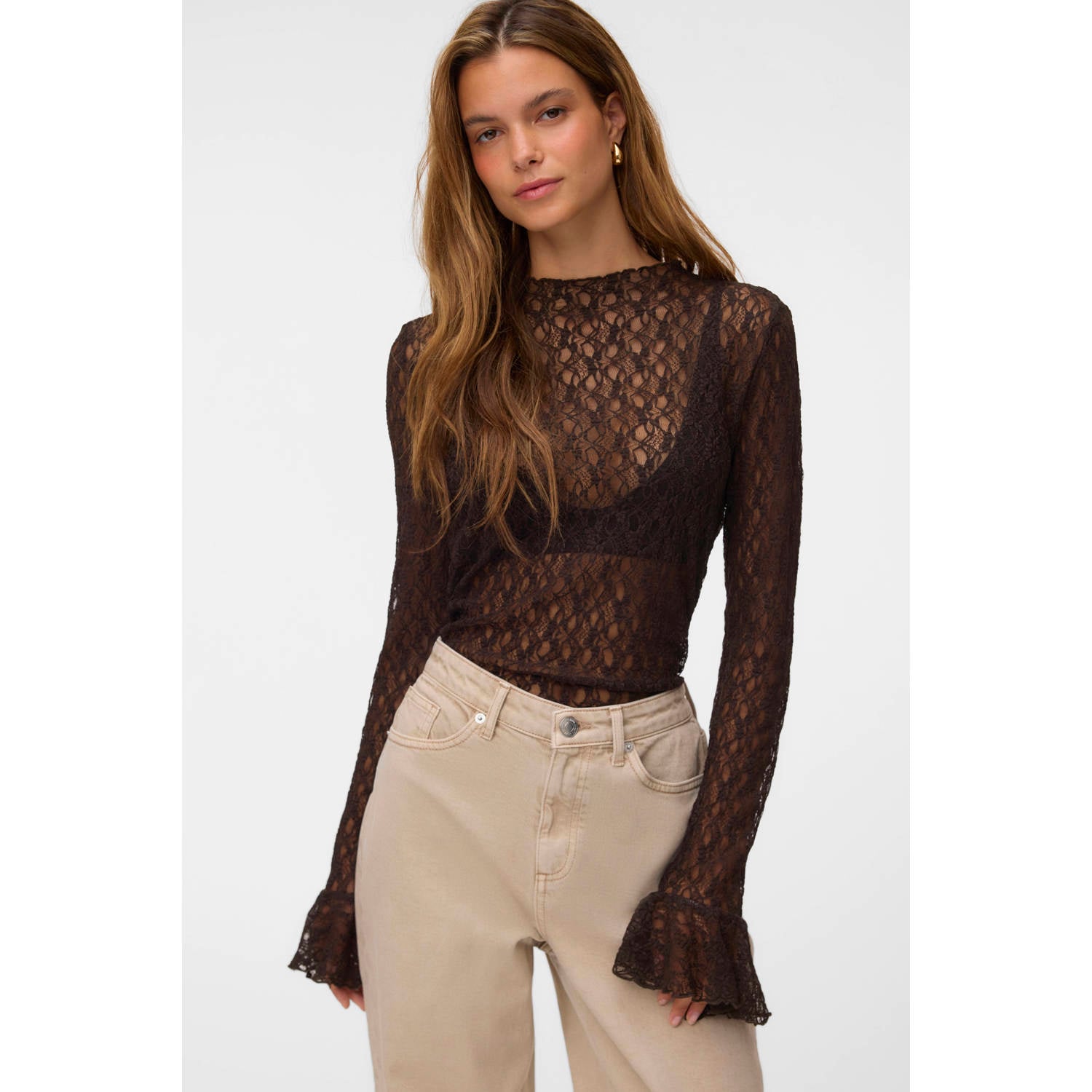 VERO MODA aansluitende top bruin