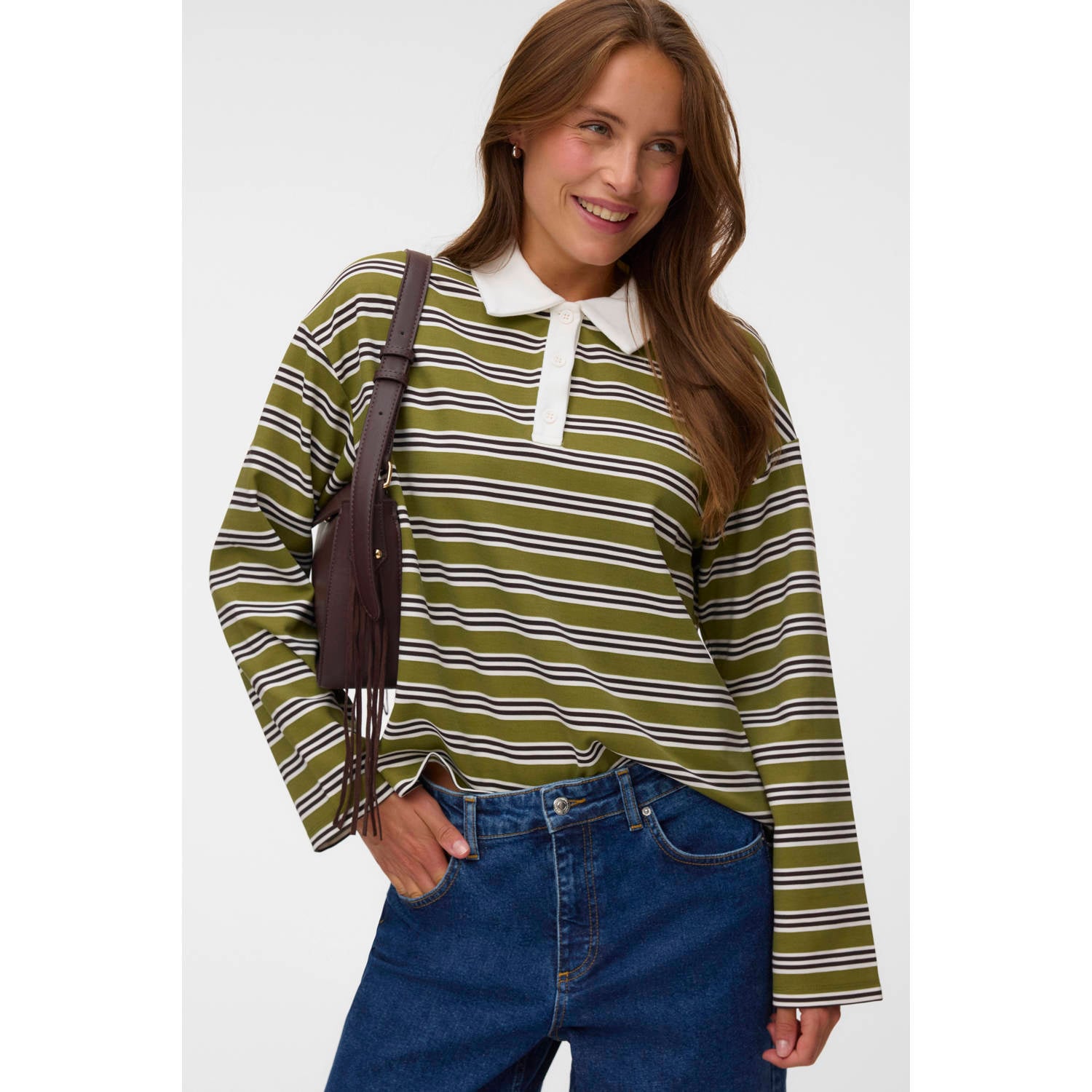VERO MODA gestreepte top groen