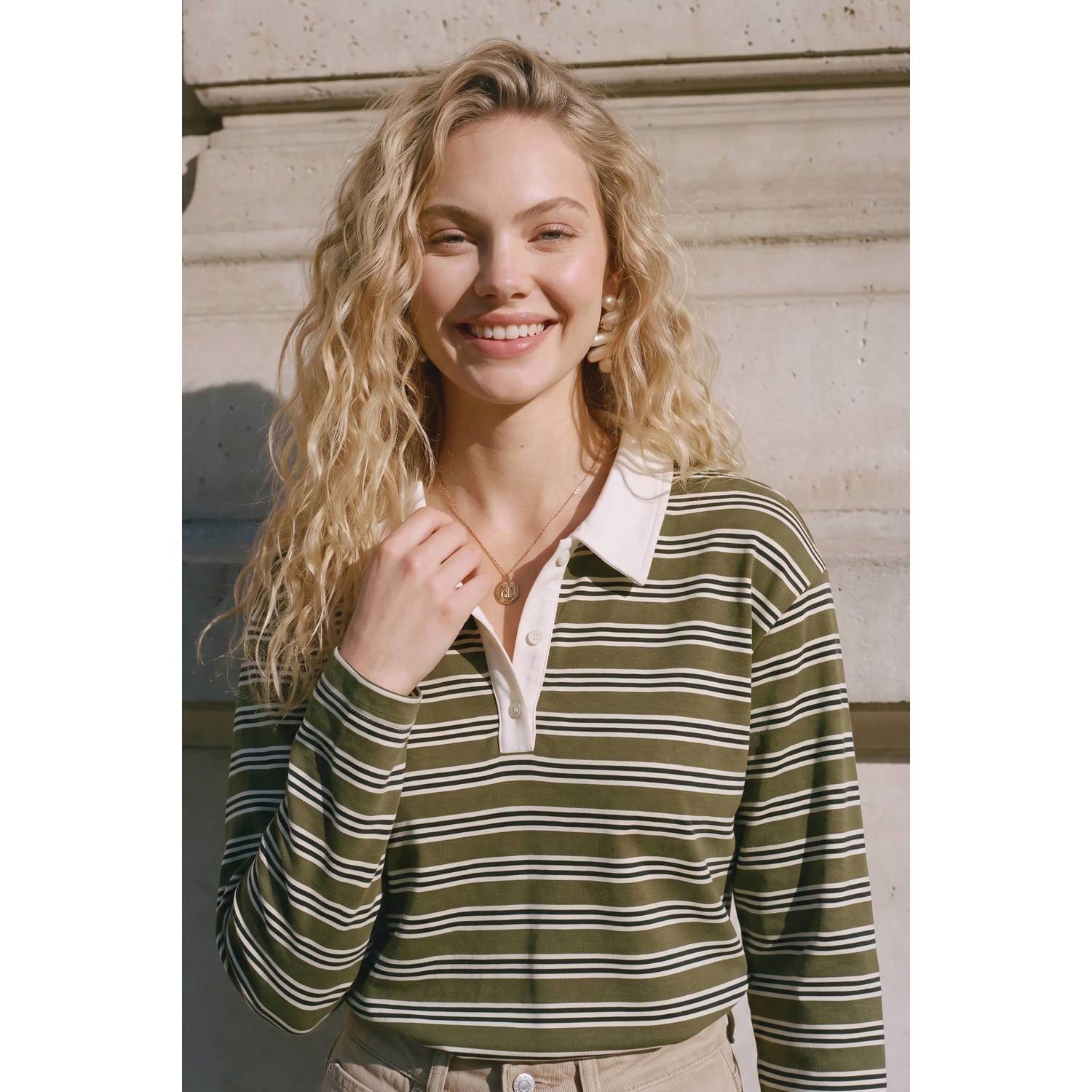 VERO MODA gestreepte top groen