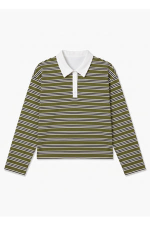 gestreepte polo - groen