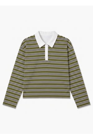 gestreepte polo - groen