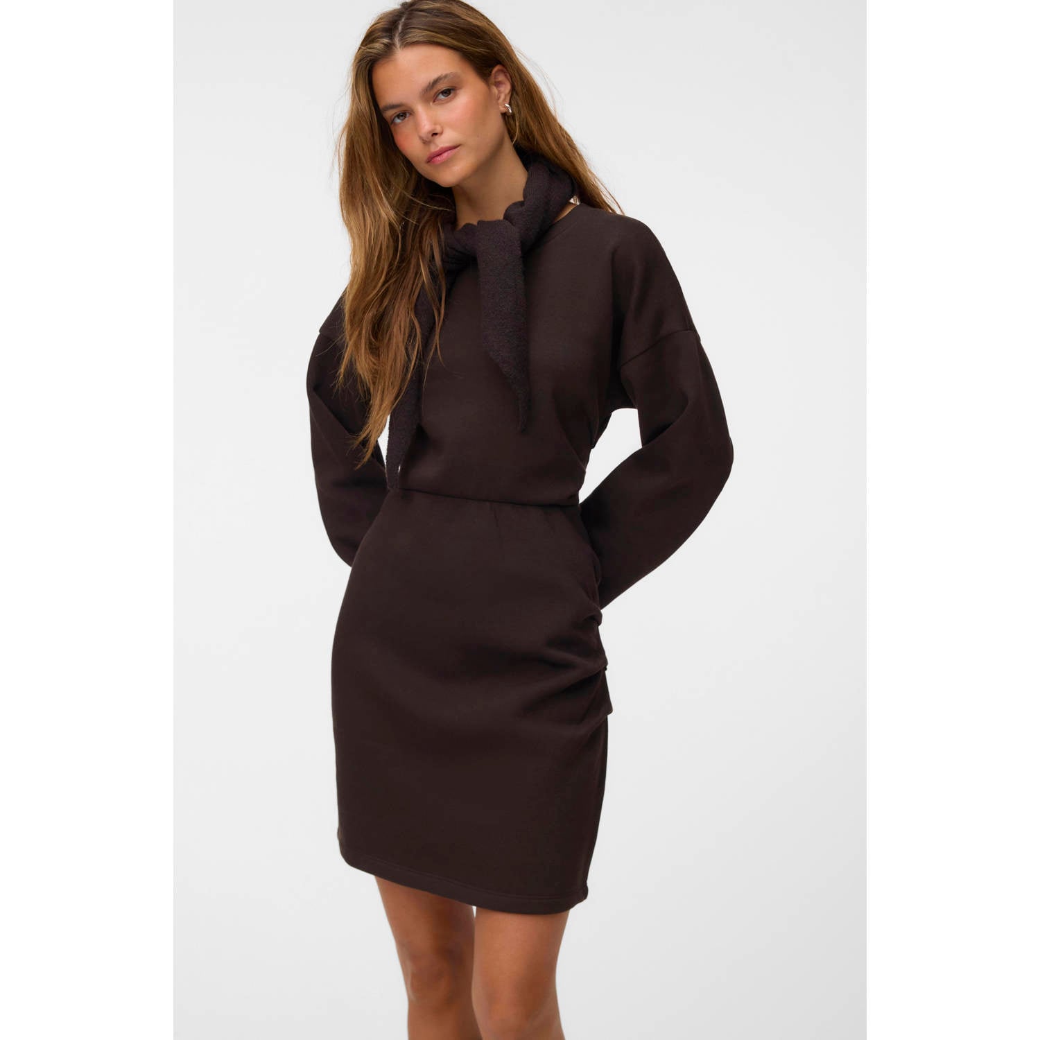 VERO MODA midi sweatjurk bruin