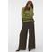VERO MODA wide leg casual broek met plooien - groen