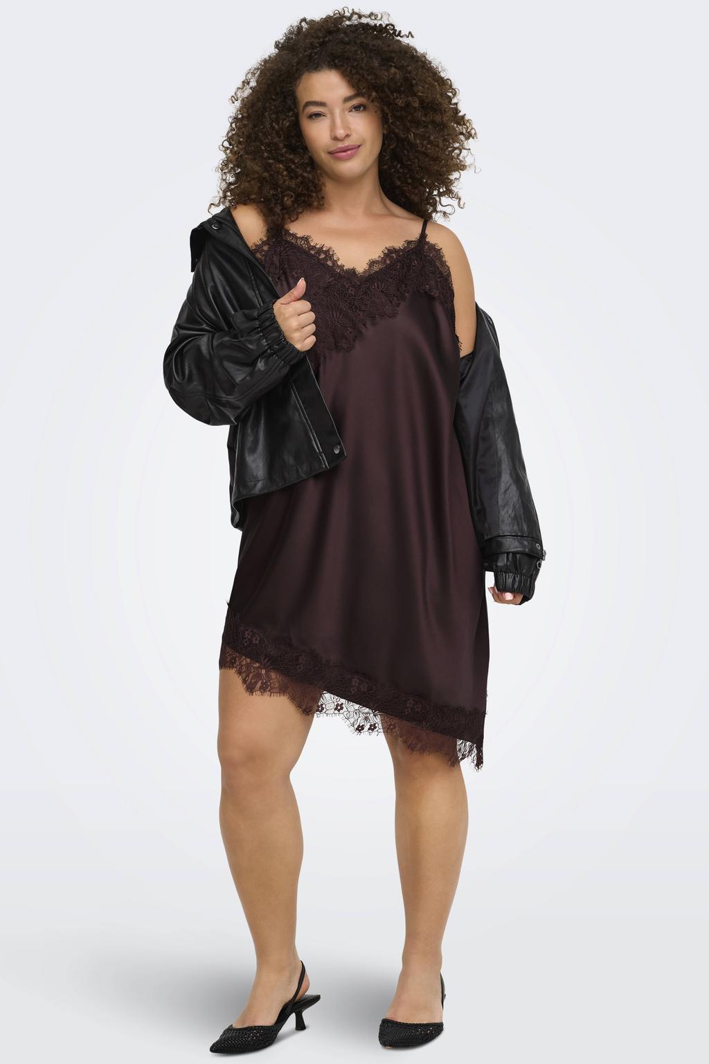 ONLY CARMAKOMA imitatieleren jas Plus Size - zwart