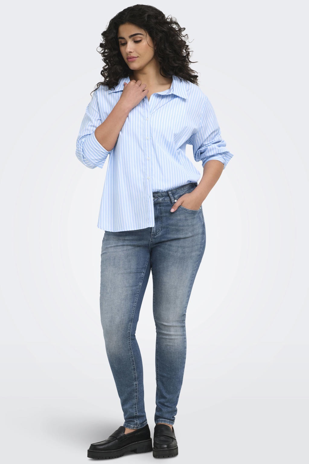 ONLY CARMAKOMA Plus Size blouse - lichtblauw
