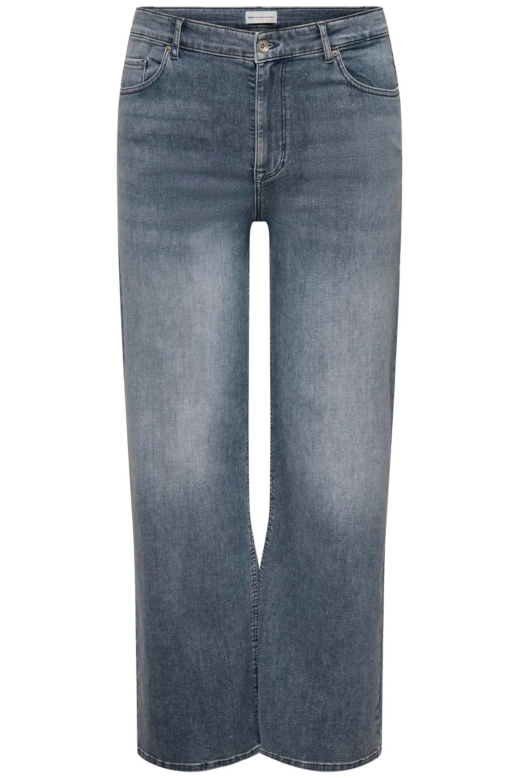 Grey denim dames ONLY CARMAKOMA Carwilly Wide Hw Rea2602 Dnm Noos jeans Plus Size met regular waist en effen