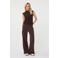 Esqualo wide leg gestreepte broek - bruin
