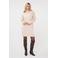 Esqualo jurk met col en wol - beige
