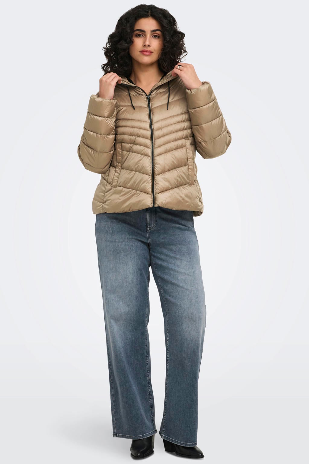 ONLY CARMAKOMA quilted jas Plus Size - goud