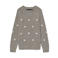 VERO MODA CURVE rechtvallende gebreide trui met borduursels en hartjes Plus Size - beige
