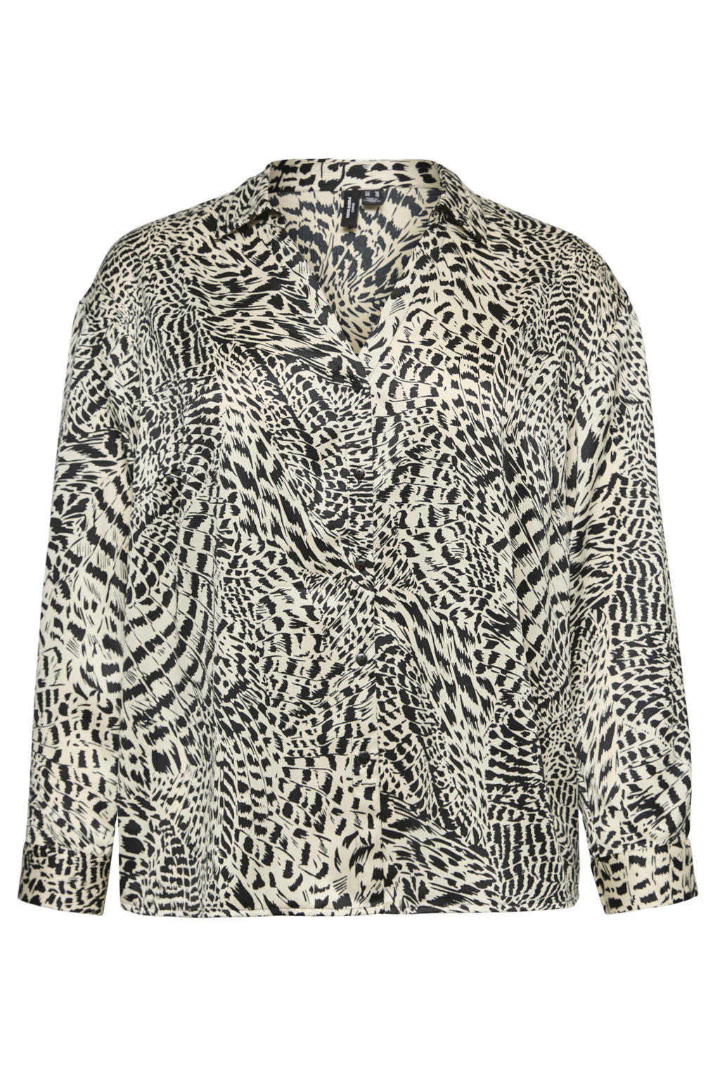 VERO MODA CURVE Plus Size blouse met print - wit/zwart