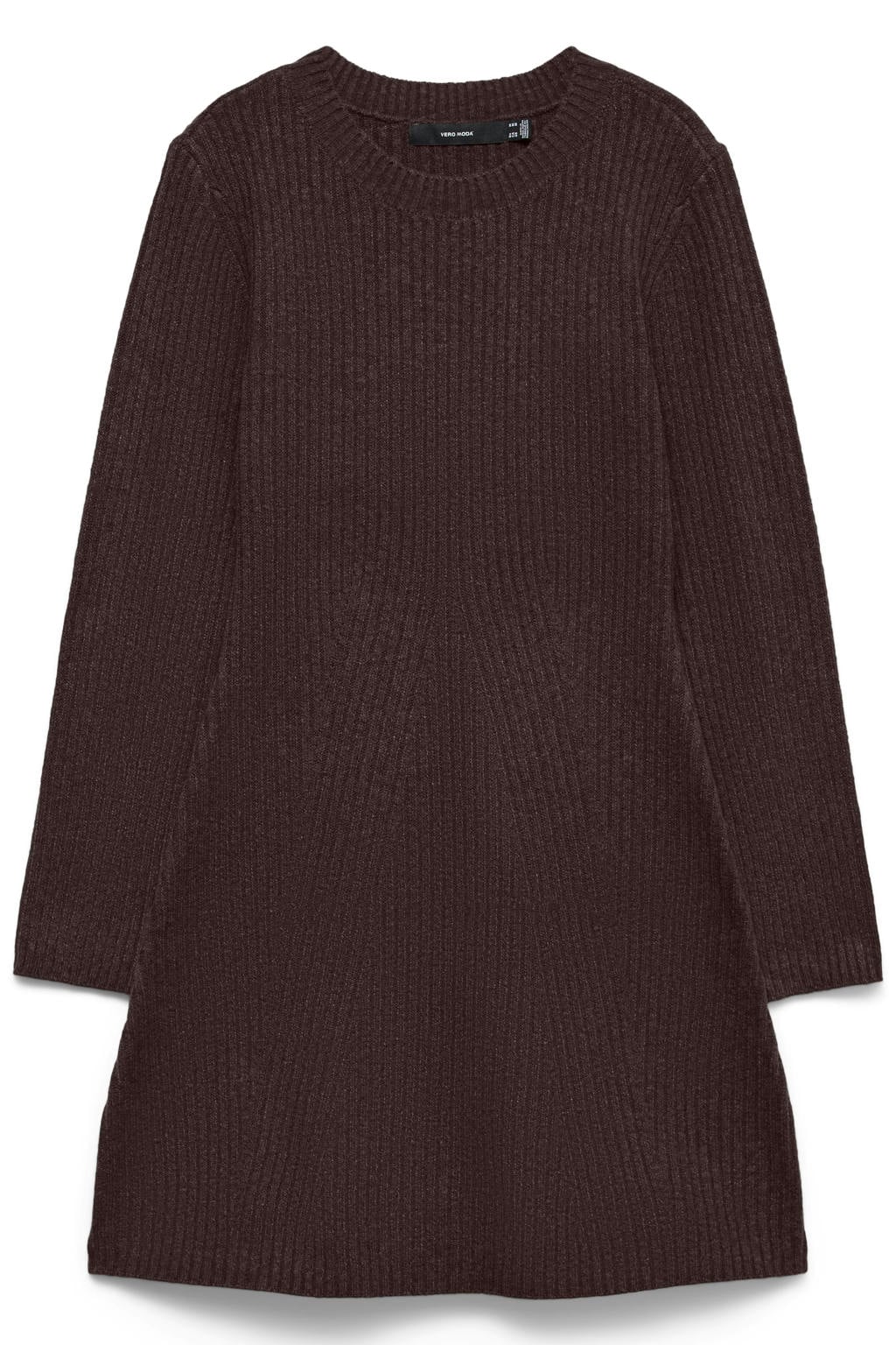 VERO MODA gebreide A-lijn jurk - donkerbruin