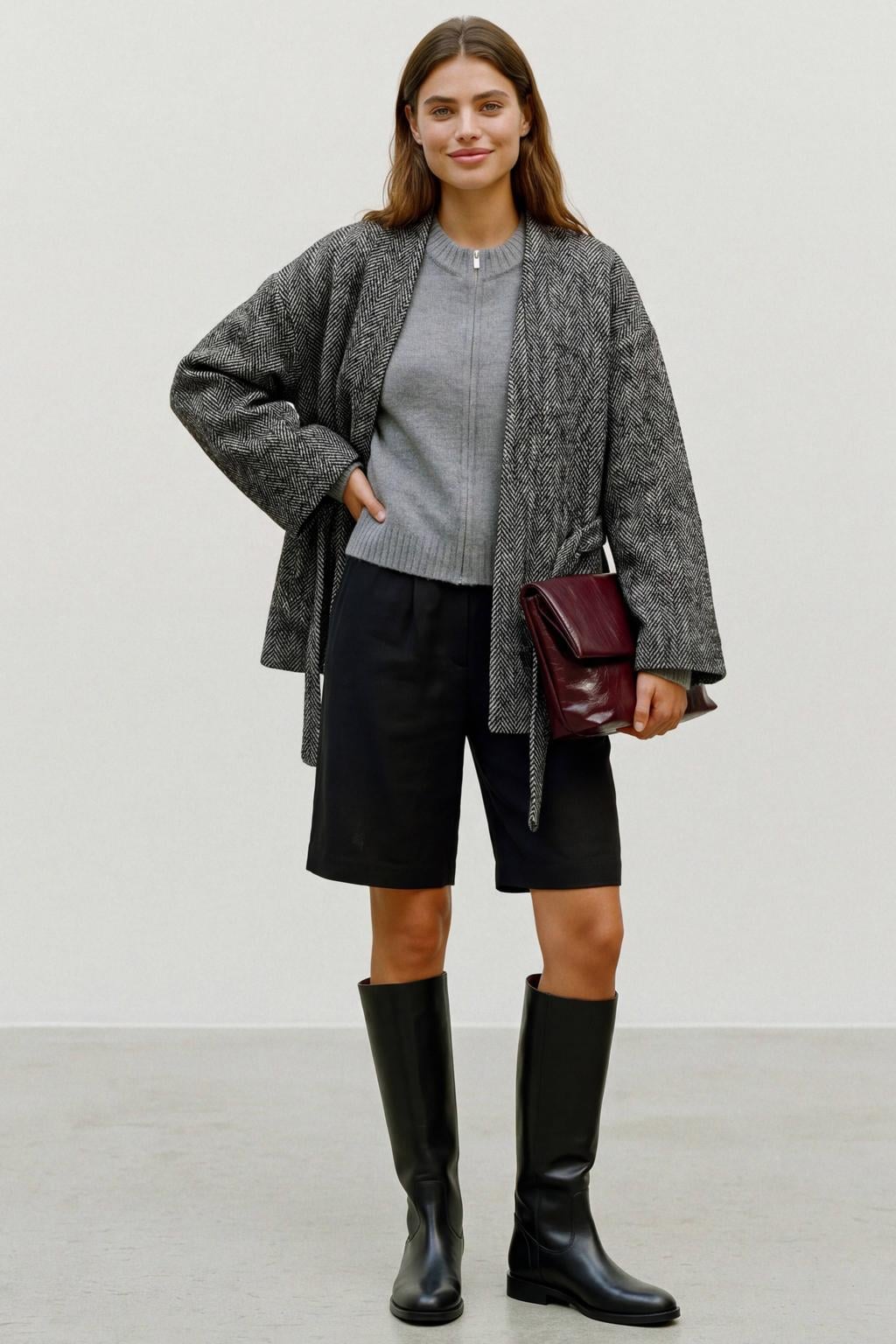 VERO MODA gebreid vest met wol - grijs