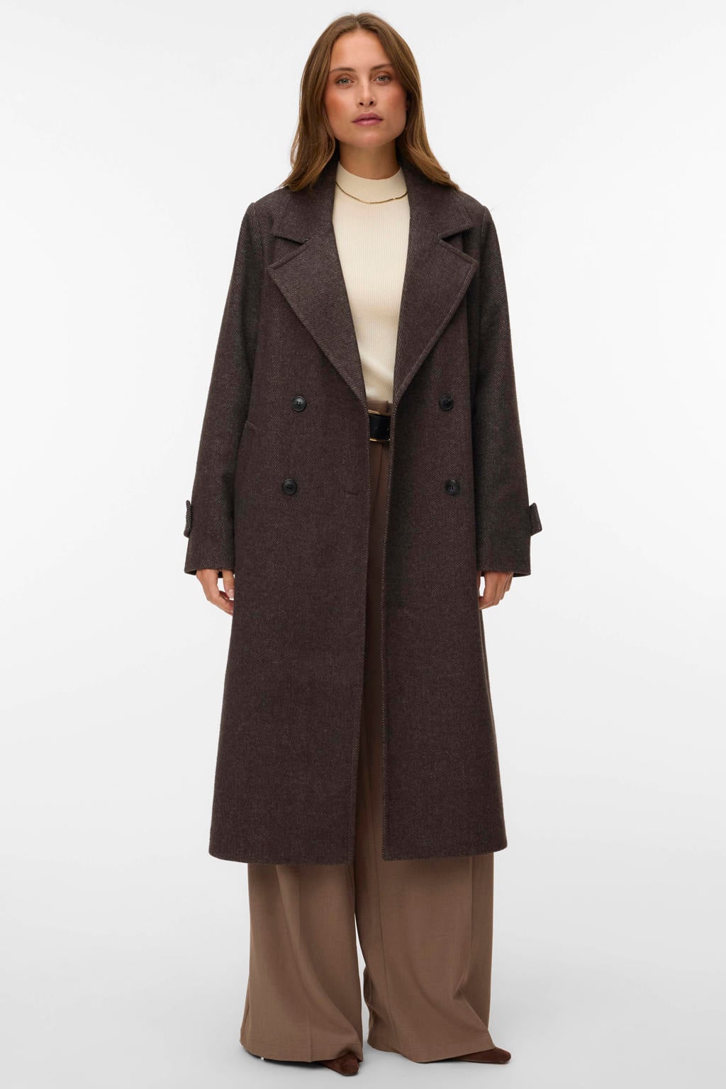 VERO MODA winterjas met ceintuur - bruin