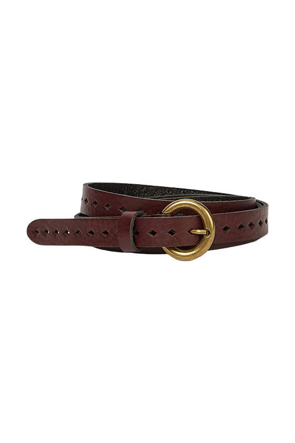 Summum leren riem Perforated donkerrood
