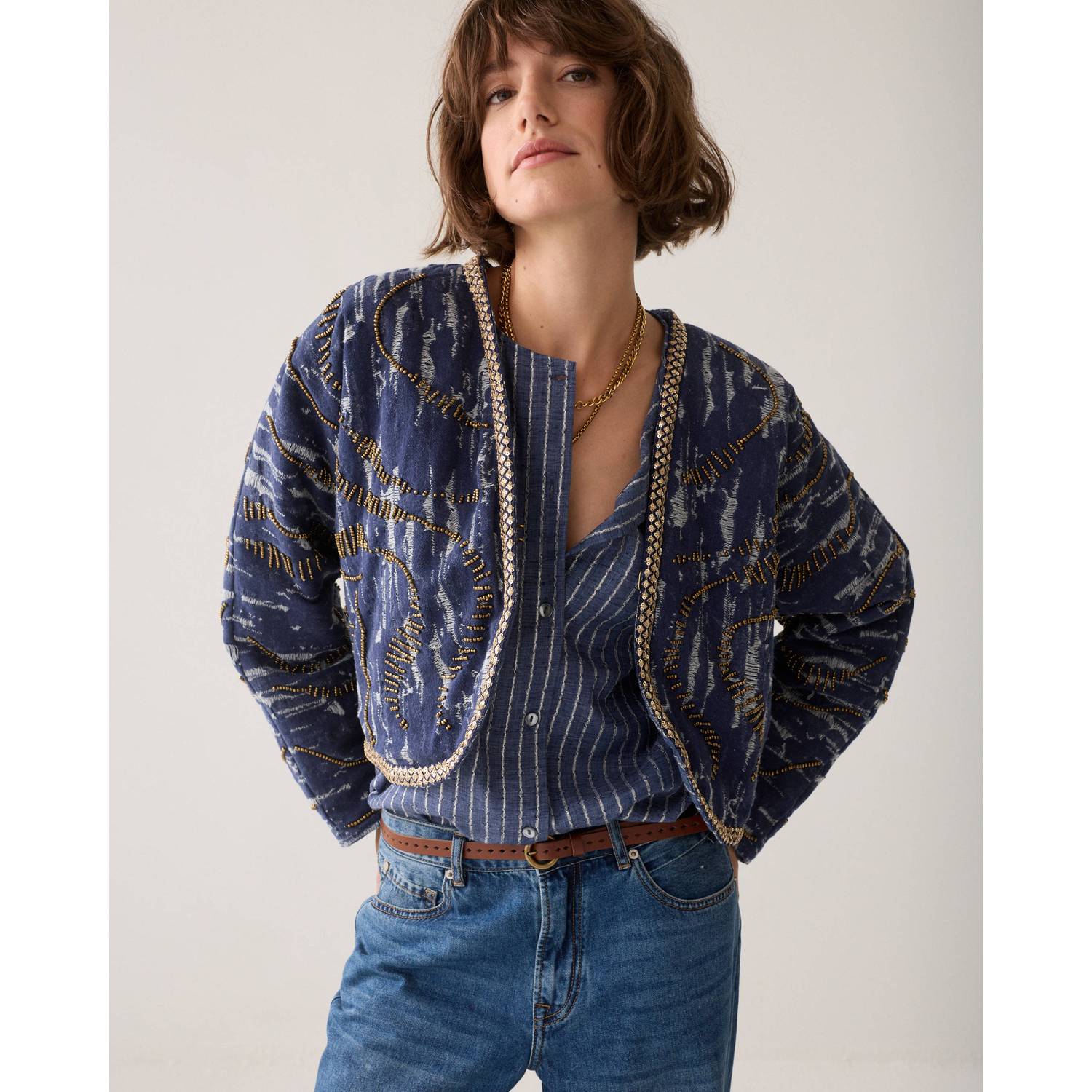 Summum leren riem Perforated bruin