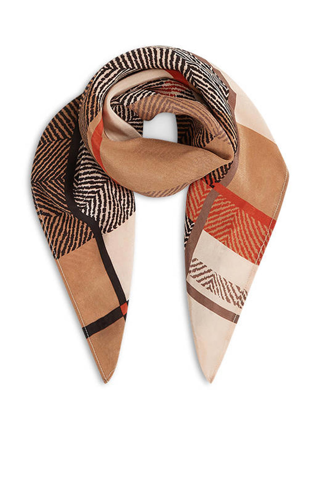 Summum sjaal met all over print bruin