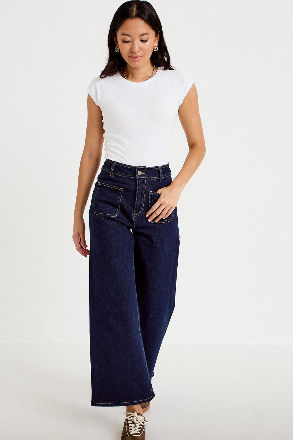 Cache Cache wide leg jeans - donkerblauw