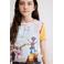 Desigual T-shirt met print - blauw/geel