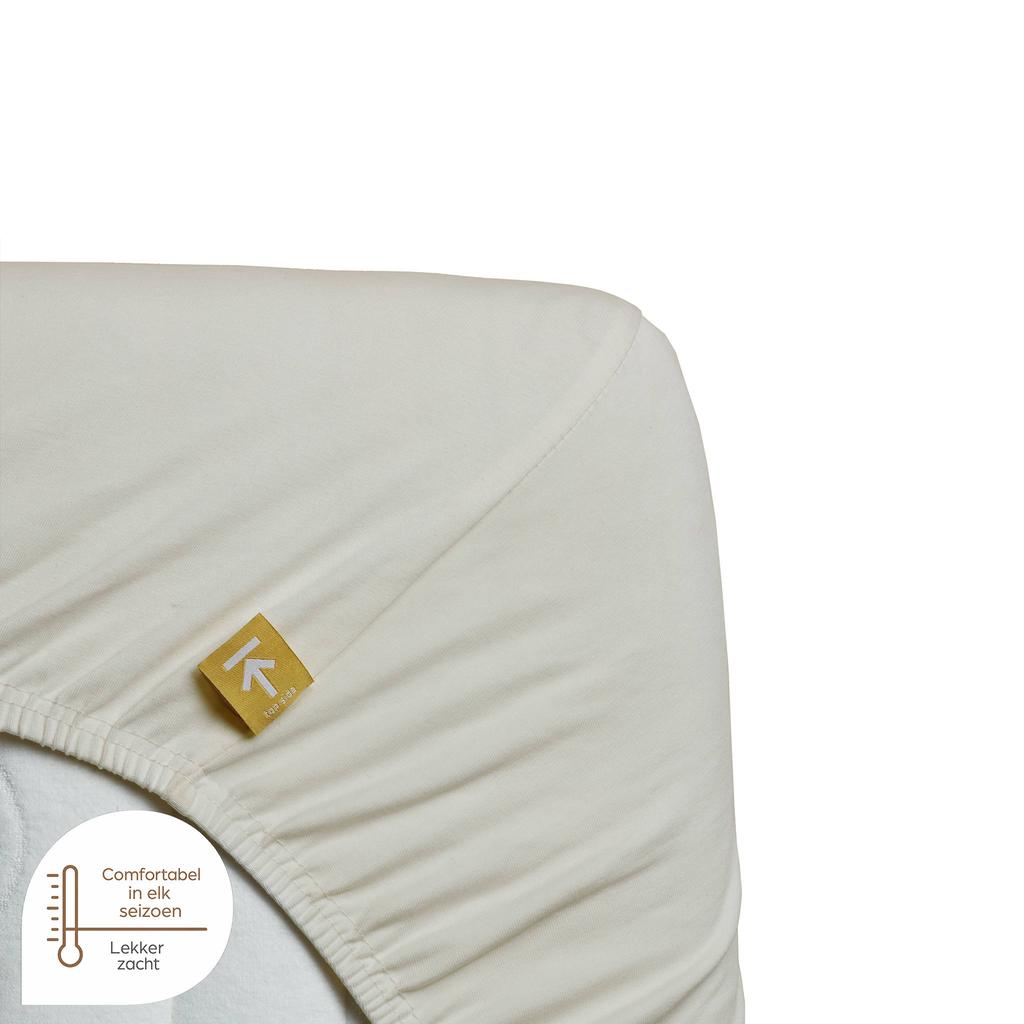 Beddinghouse jersey hoeslaken (tot 35 cm) - offwhite