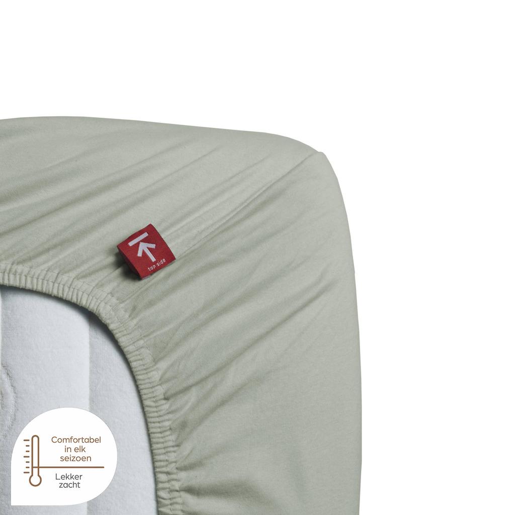 Beddinghouse jersey hoeslaken (tot 35 cm) - grijsgroen