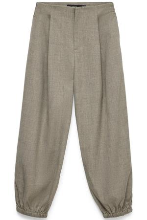 barrel casual geruite broek - grijs