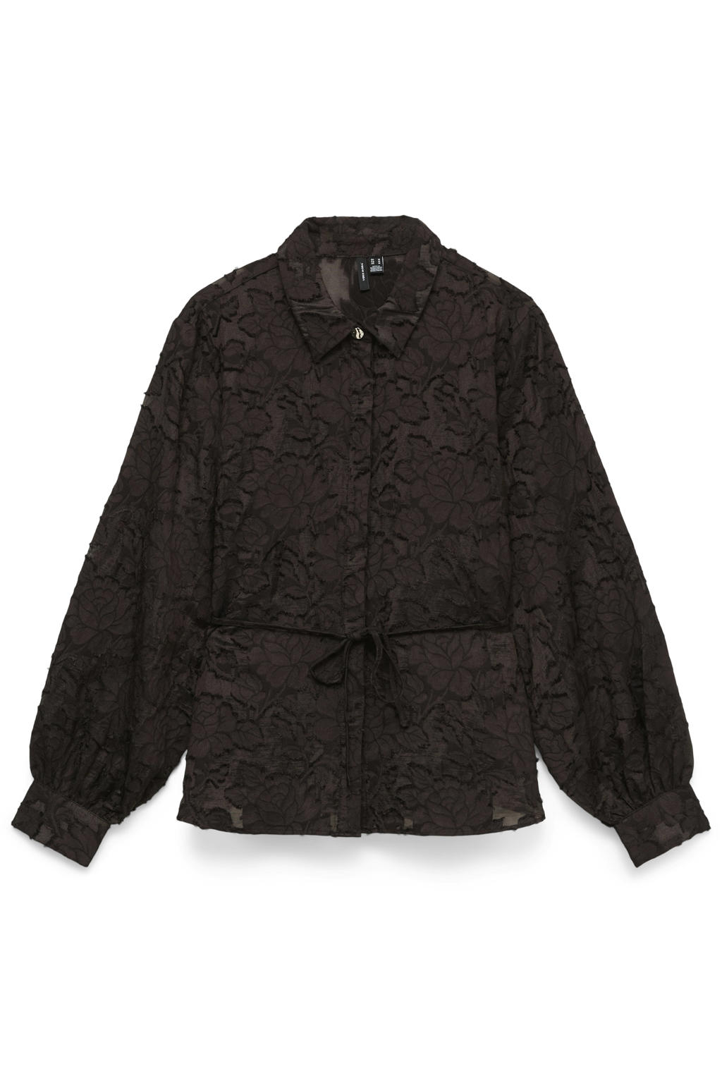 VERO MODA jacquard blouse met print - bruin