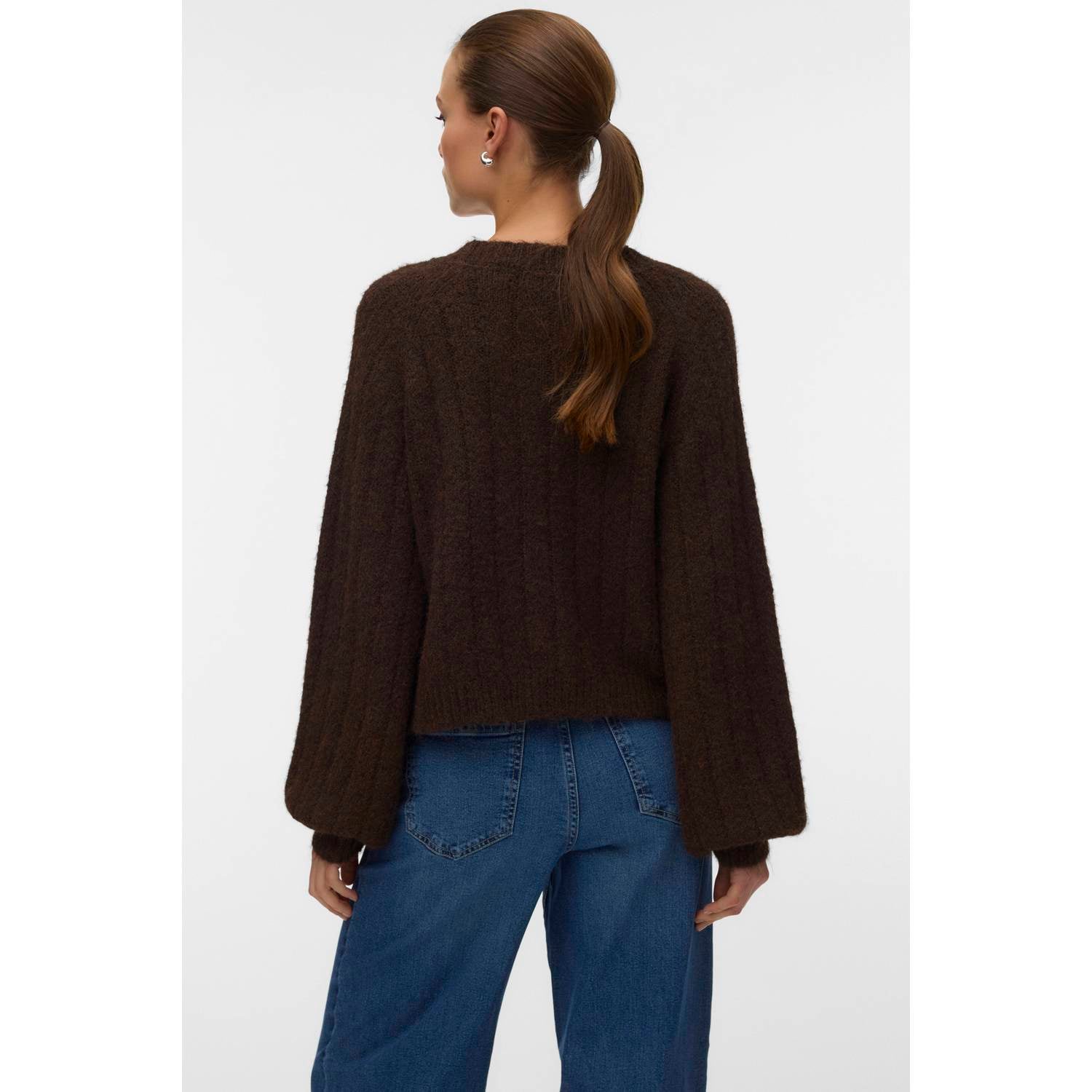 VERO MODA gebreid vest met wol bruin