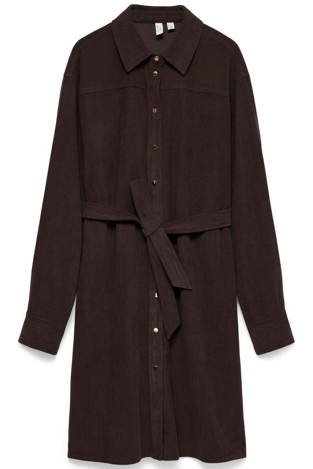 VERO MODA korte jurk met ceintuur - bruin