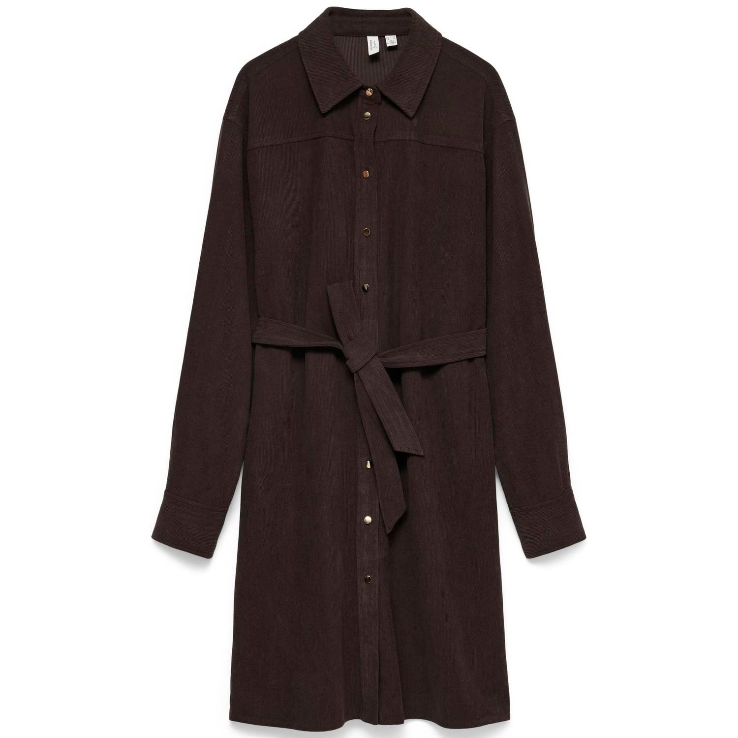 VERO MODA korte jurk met ceintuur bruin