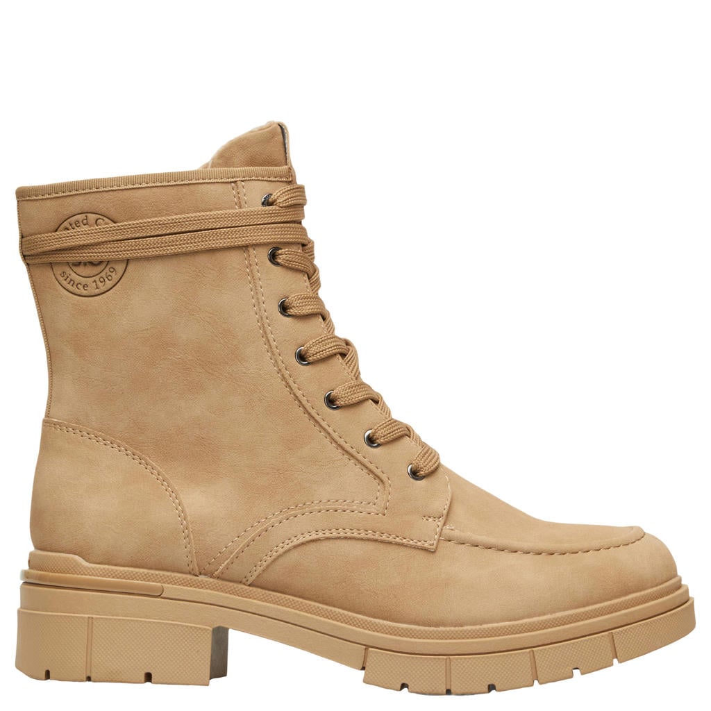 Kakikleurige dames s.Oliver Women Shoes veterboots met profielzool -