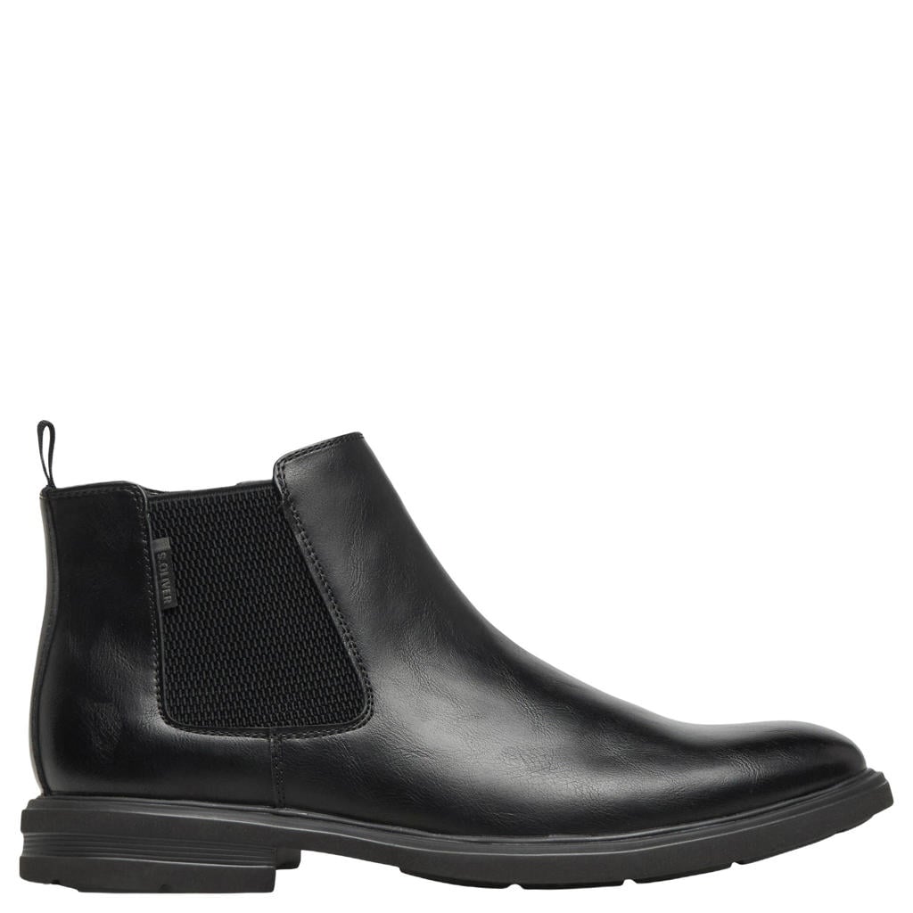 Zwarte heren s.Oliver Men Shoes enkelboots - van imitatieleer met ritssluiting