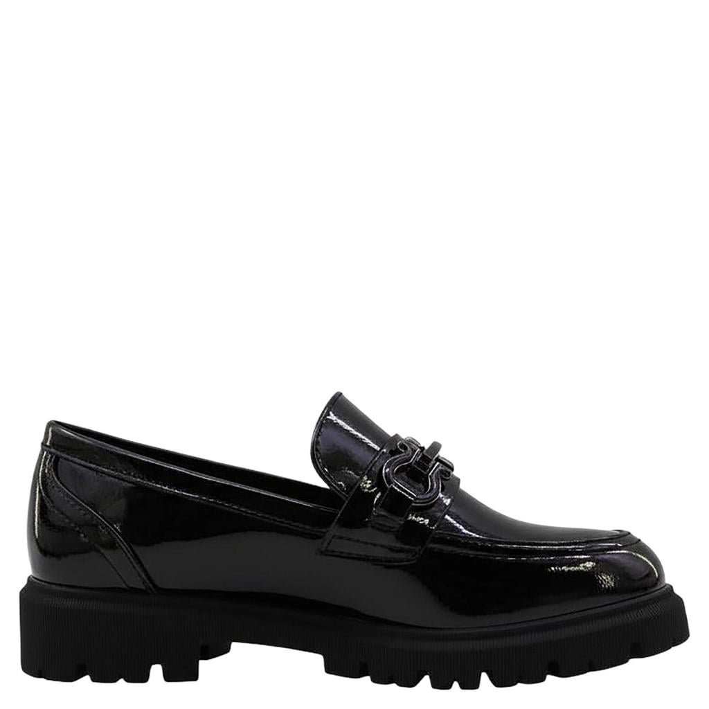 Zwarte dames s.Oliver Women Shoes chunky lakleren loafers -