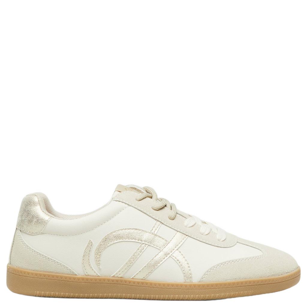 Beige dames s.Oliver Women Shoes imitatieleren sneakers - van 100% polyurethaan