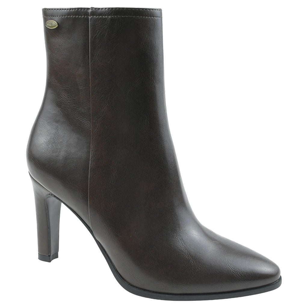 Bruine dames s.Oliver Women Shoes enkellaarzen met hak - met ritssluiting