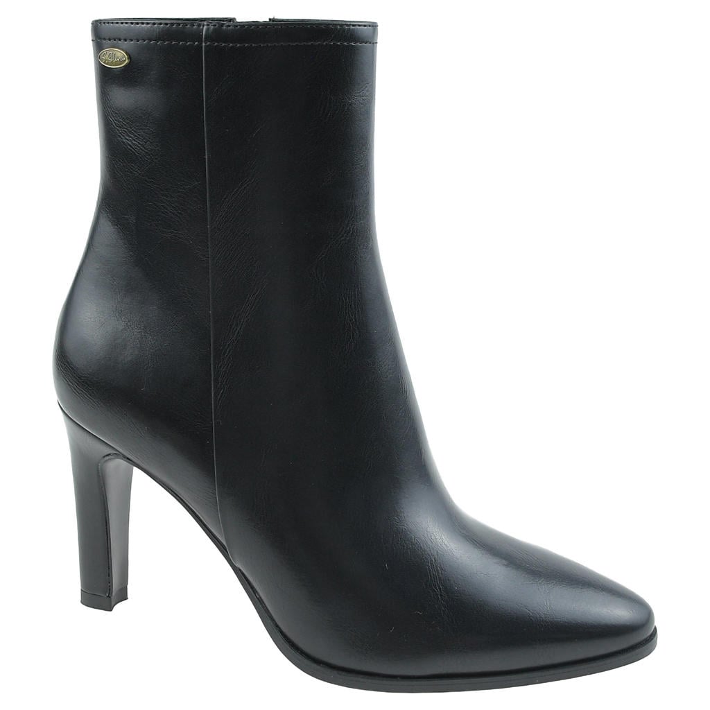 Zwarte dames s.Oliver Women Shoes enkellaarsjes met hak - met ritssluiting