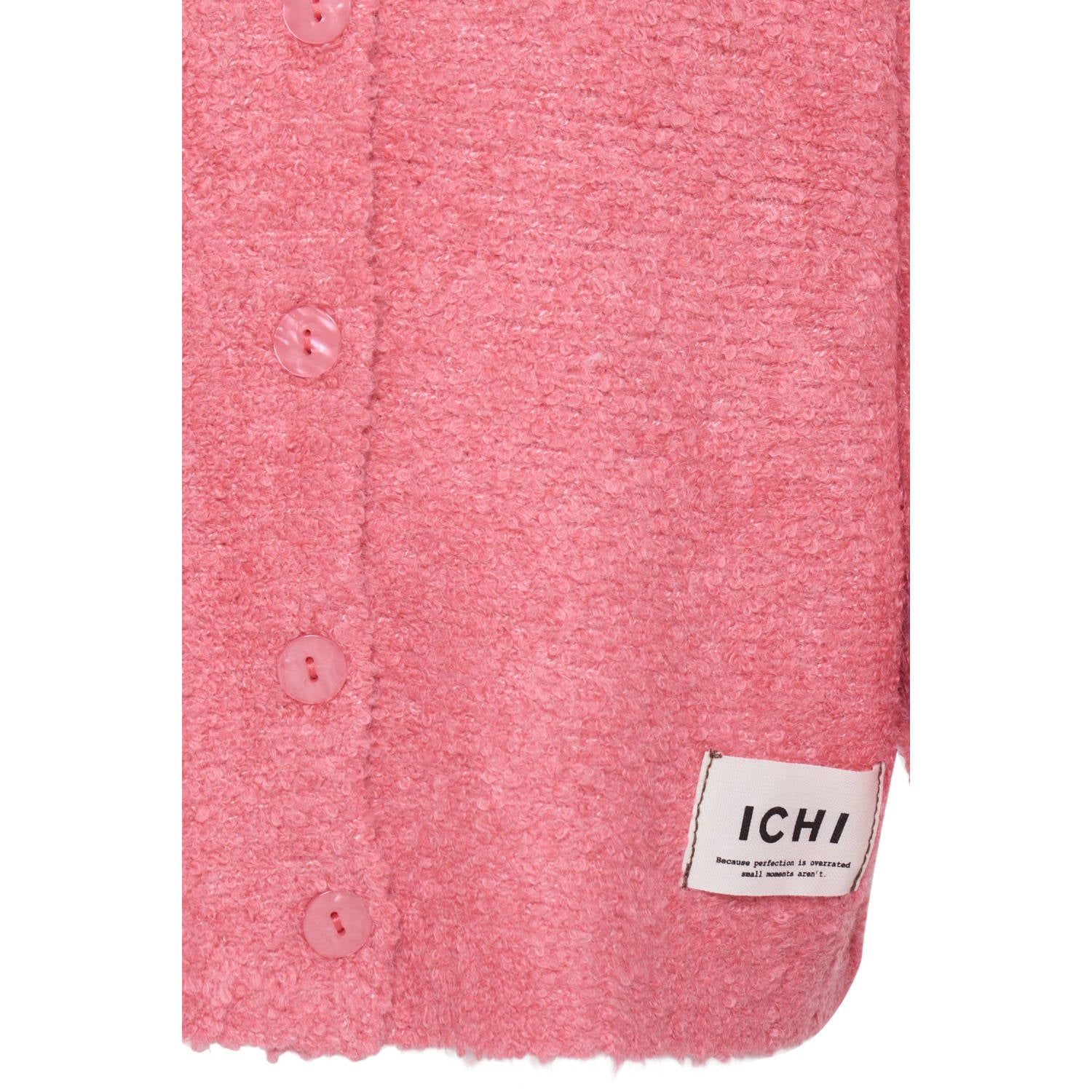 ICHI gebreid vest met wol roze