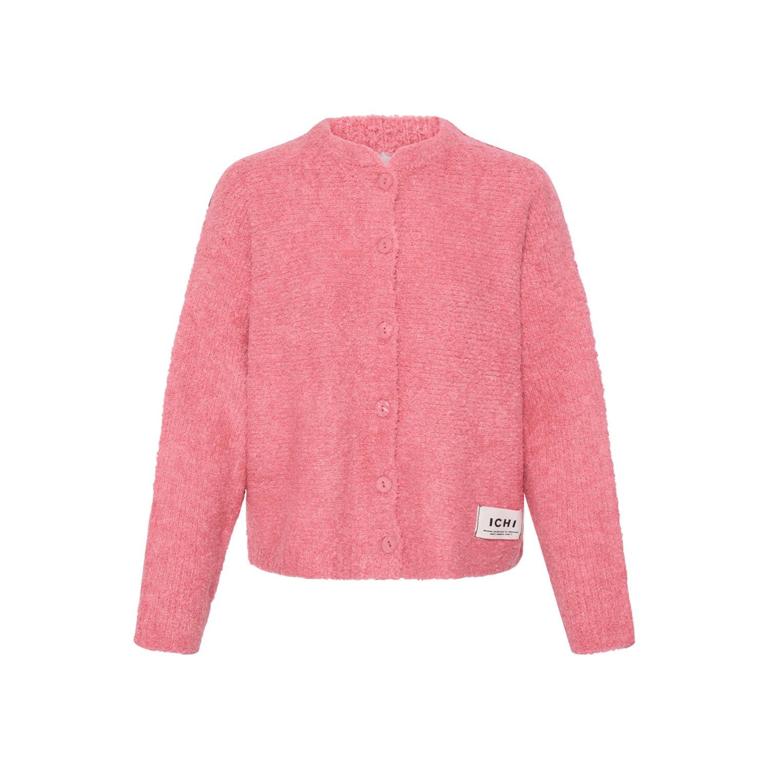 ICHI gebreid vest met wol roze