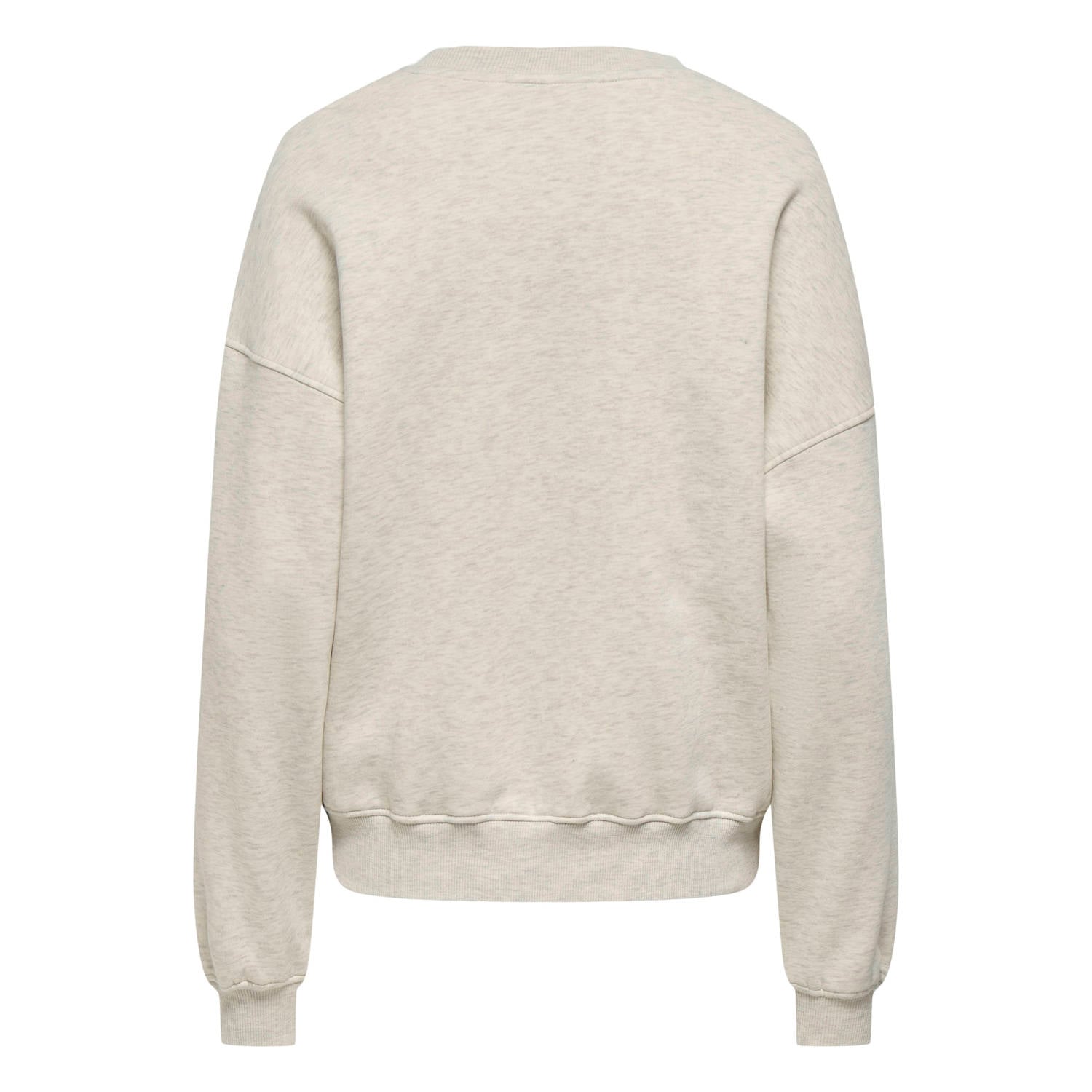 JDY oversized trui met borduursels en print beige rood