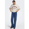 JDY oversized trui met borduursels en print - beige/rood